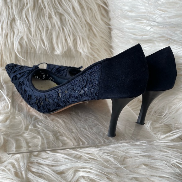 Emma Hope Marine Blue Mesh Heels - Picture 9 of 14